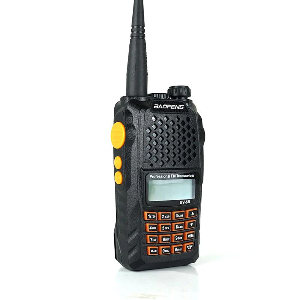 BaoFeng UV-6R (Set of 5/6/7/8/9/10) Walkie-Talkie Dual-Band VHF/UHF Transceiver 5W PC Programmable Two-Way Radio with 128 Store Channels, 144-148/420-450MHz Frequency Range, 5km Max. Talking Range, Clear Voice Output