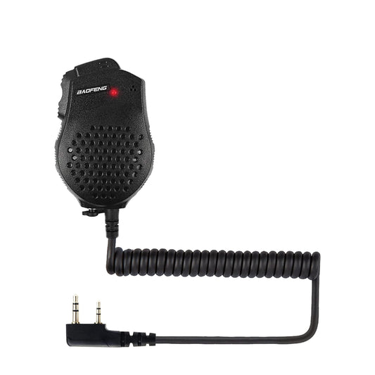 BaoFeng 2 Pin Walkie-Talkie Push-To-Talk Speaker Microphone for UV-82,UV-82L,UV-89,GT-5, Series, Kenwood, K2 Plug Dual PTT Design Radio with Clear Voice Transmission