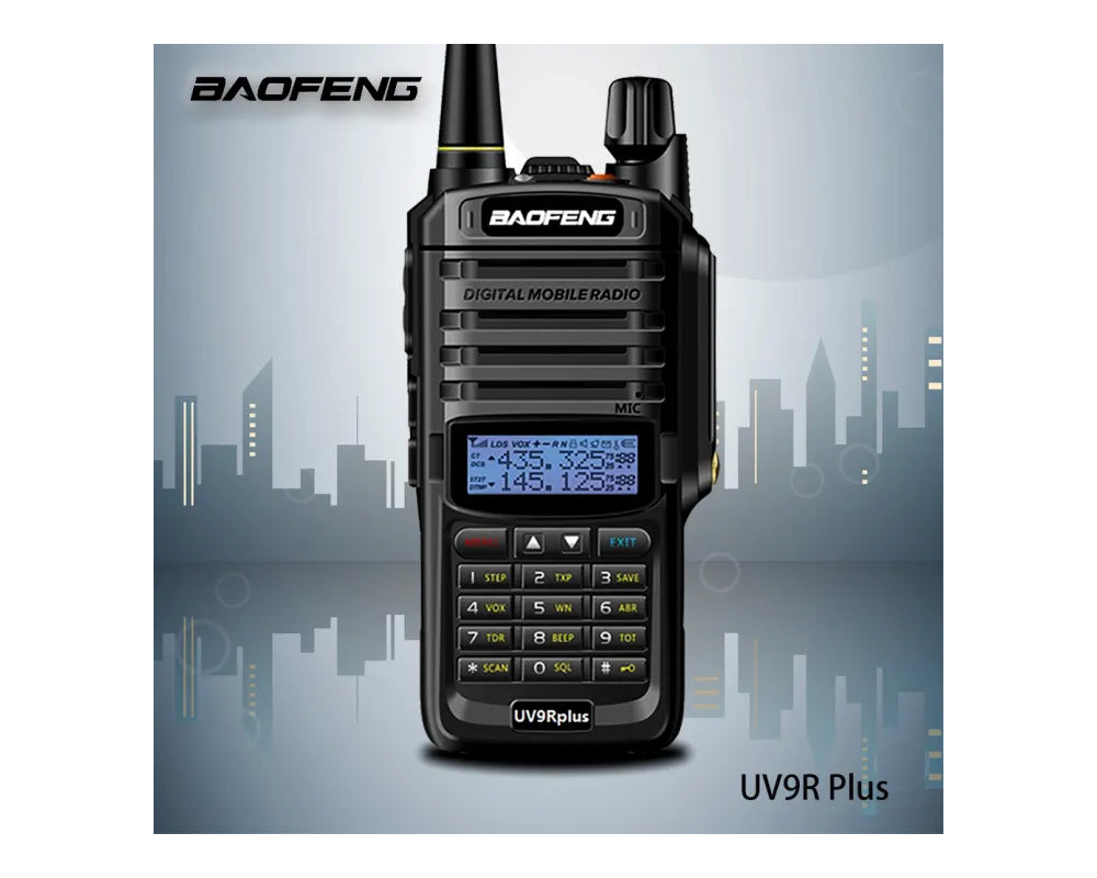 BaoFeng UV-9R PLUS (Single & Set of 2/3/4) Walkie-Talkie Dual-Band VHF/UHF Transceiver 8W PC Programmable Two-Way Radio with 128 Store Channels, 136-174/400-520MHz Frequency Range, 9km Talking Range, Clear Voice Output, IP67 Waterproof