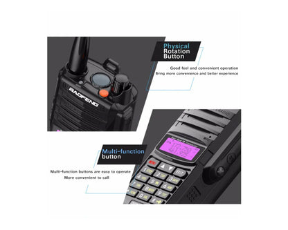 BaoFeng UV-9R PLUS (Single & Set of 2/3/4) Walkie-Talkie Dual-Band VHF/UHF Transceiver 8W PC Programmable Two-Way Radio with 128 Store Channels, 136-174/400-520MHz Frequency Range, 9km Talking Range, Clear Voice Output, IP67 Waterproof