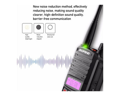 BaoFeng UV-9R PLUS (Set of 5/6/7/8/9/10) Walkie-Talkie Dual-Band VHF/UHF Transceiver 8W PC Programmable Two-Way Radio with 128 Store Channels, 136-174/400-520MHz Frequency Range, 9km Talking Range, Clear Voice Output, IP67 Waterproof