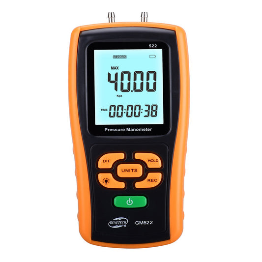Benetech GM522 Digital Pressure Guage Manometer (Battery Included) with Data Logging Function, 100kPa Kilopascal Measuring Range, USB-A Output