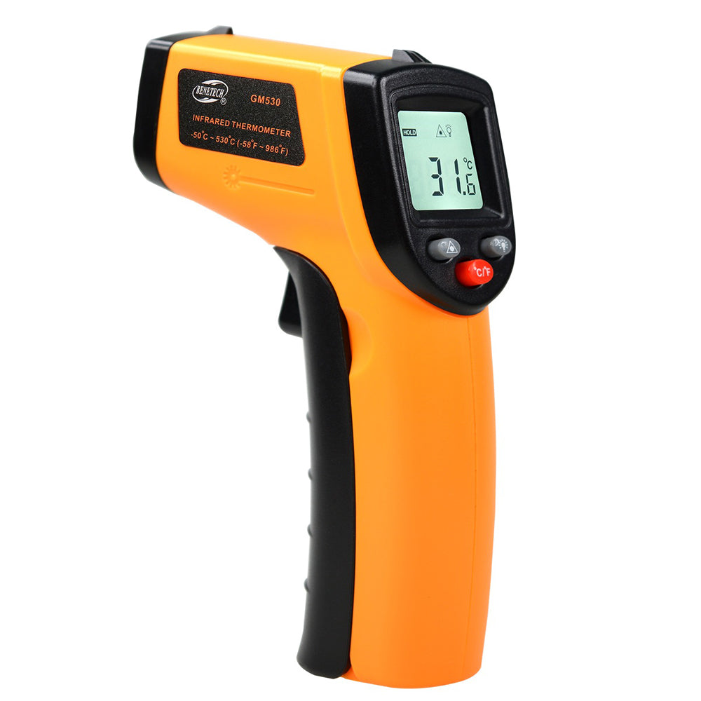 Benetech GM530 Non-Contact Infrared Thermometer Digital Thermal Scanner (Battery Included) with Infrared Sensor from -50° to 530° Celcius, LCD Display for Hot Hazardous Objects, Body & Forehead Temperature Check