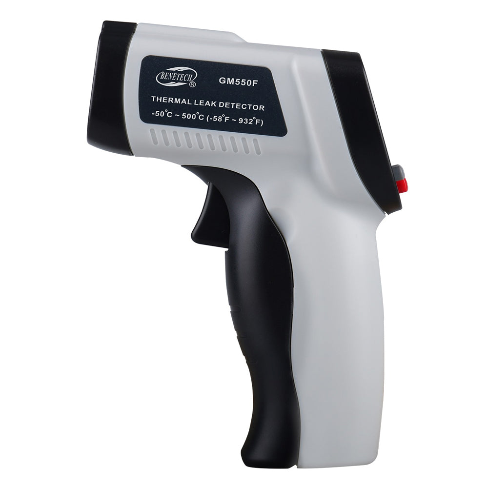 Benetech GM550F Non-Contact Infrared Thermometer / Thermal Leakage Detector (Battery Included) with Temperature Sensor from -50° to 500°C, LCD Display for Hot Hazardous Objects, Body & Forehead Temperature Check