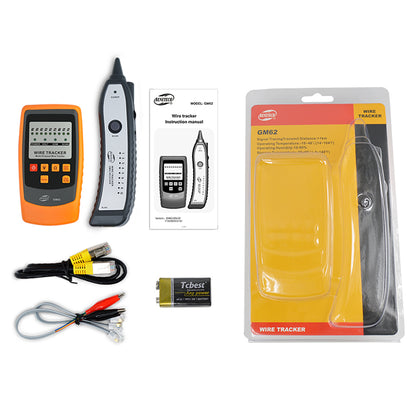 BENETECH GM62 Portable Multi-Purpose Wire Tracker up to 1km Sigl Distance with Coaxial & BNC Cables and Network Cable Tester RJ11/RJ45 for Line Scanning, Telephones, Ethernets, TV and Video Sigls