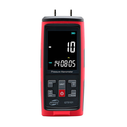 Benetech GT5101 Differential Pressure Meter with +/-1 kPa Kilopascal Measuring Range for Pneumatic, Compressor, Valves, Tanks, Pump Installations, HVAC Heating Ventilation and Air Conditioning Systems