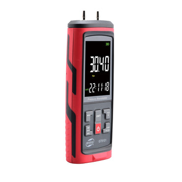 Benetech GT5101 Differential Pressure Meter with +/-1 kPa Kilopascal Measuring Range for Pneumatic, Compressor, Valves, Tanks, Pump Installations, HVAC Heating Ventilation and Air Conditioning Systems