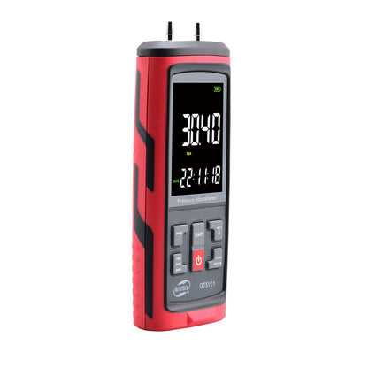 Benetech GT5101 Differential Pressure Meter with +/-1 kPa Kilopascal Measuring Range for Pneumatic, Compressor, Valves, Tanks, Pump Installations, HVAC Heating Ventilation and Air Conditioning Systems