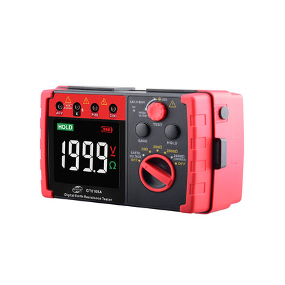 Benetech GT5105A Ground Earth Resistance Tester (Battery Included) with Data Logging, Testing Probes & Leads, Built-In Electrical Multimeter for Sizing and Projecting Grounding Grids