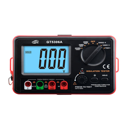 Benetech GT5306A Insulation and Continuity Tester (Battery Included) with Electrical Multimeter, Testing Probes & Leads for Wire Resistance, Circuit Conductor, Motor Windings, Electrical Components