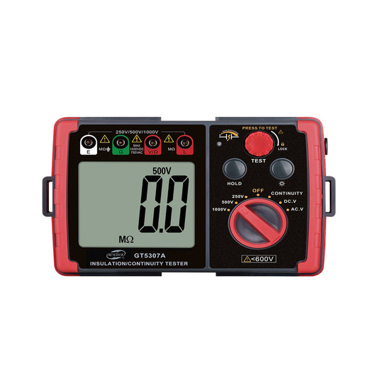 Benetech GT5307A Insulation and Continuity Tester (Battery Included) with Electrical Multimeter, Testing Probes & Leads for Wire Resistance, Circuit Conductor, Motor Windings, Electrical Components