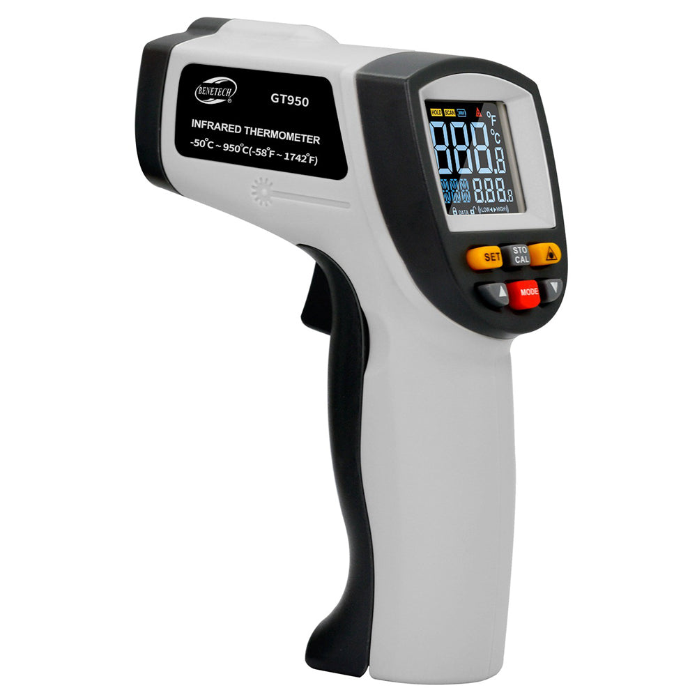 Benetech Non-Contact Infrared Thermometer Digital Thermal Scanner (Battery Included) with (-50°C - 780°C / 950°C) Sensor, Data Logging, LCD Display for Hot Hazardous Objects, Body & Forehead Temperature Check | GT750 GT950