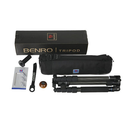 Benro C1692TB0 Transfucntional Travel Angel II Carbon Fiber Tripod Kit with B0 Ball Head, Built-in Bubble Level, Detachable Leg as 1.3m Monopod, Twist Lock Legs, 5-Section, Extends Up to 1.6m, 8kg Max Payload for Camera Photography