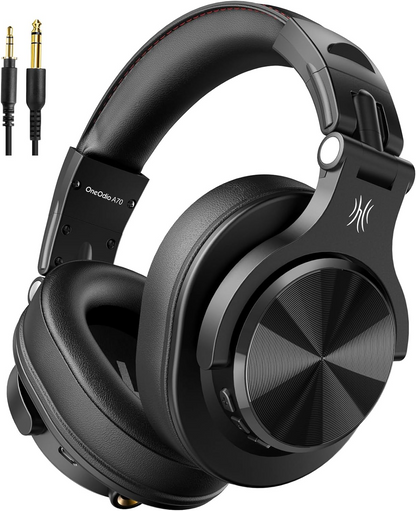 OneOdio A70 Wired & Wireless Bluetooth 5.0 Headphones with Hi-Res Audio, 72 Hours of Playback, Over-Ear Foldable & Comfortable Design, and 6.35mm & 3.5mm Jack for Music Playing, Professional DJI, and Gaming