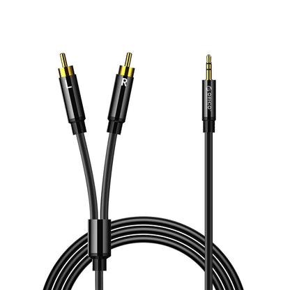 ORICO 1m / 1.5m / 2m / 3m / 5m (AXRM) 3.5mm Audio Adapter Cable to Dual RCA Male to Male Cable Gold Plated with Silicon Outer Layer for Smartphones, Laptops, Tablets & Computers to Speakers, TV, Sound Card, Stereo Systems and Amplifiers