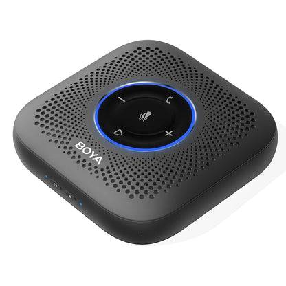 BOYA BLOBBY PRO Bluetooth Conference Speaker Microphone with up to 16Hrs Battery Life, 3.5mm TRS Audio Connectivity, 4-Element Mic Array for 360 Degrees Voice Pickup, Touch Panel for Mute/Calls/Volume, Real Time Monitoring for Meetings