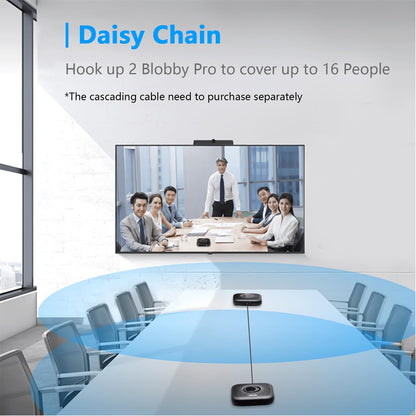 BOYA BLOBBY PRO Bluetooth Conference Speaker Microphone with up to 16Hrs Battery Life, 3.5mm TRS Audio Connectivity, 4-Element Mic Array for 360 Degrees Voice Pickup, Touch Panel for Mute/Calls/Volume, Real Time Monitoring for Meetings