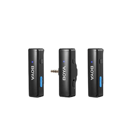 BOYA Boyalink A1 / A2 Multicompatible 2.4GHz Wireless Omnidirectional Microphone System w/ USB Type-C, Lightning, 3.5mm TRS Connectors, Bypass Charging, Noise Reduction, Gain Control, Mono / Stereo, 100M Max Range for Vlogging, Interviews