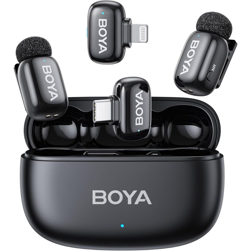 BOYA Mini 2 Wireless Lavalier Mic with Lightning / USB-C, AI Noise Cancel, 48kHz, 30H Battery