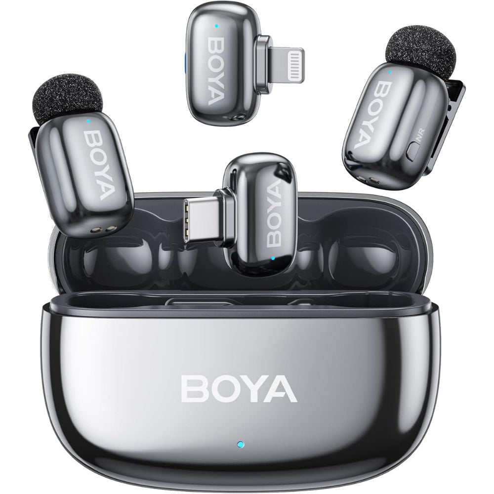 BOYA Mini 2 Wireless Lavalier Mic with Lightning / USB-C, AI Noise Cancel, 48kHz, 30H Battery