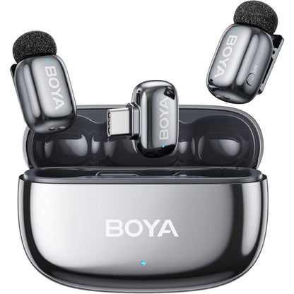 BOYA Mini 2 Wireless Lavalier Mic with Lightning / USB-C, AI Noise Cancel, 48kHz, 30H Battery
