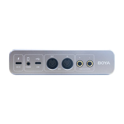[CLEARANCE] Boya BY-AM4 Dual Channel Audio Mixer USB Audio Interface Professional Sound Card for Dynamic/Condenser XLR Mics