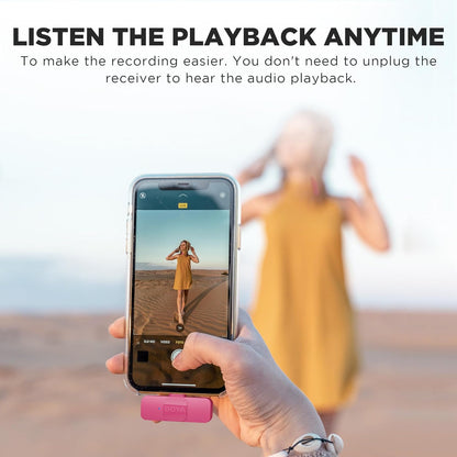 BOYA BY-V Pink Edition Wireless Lavalier Microphone (Plug and Play) with Noise Cancellation for iPhone via Lightning / Android Smartphones via USB Type C for Video Live Streaming, Vlogging, and Content Creators | BY-V2 BY-V20