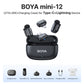 Boya Mini 2-Person Dual TX + RX 2.4GHz Wireless Condenser Microphone System Transmitter + Receiver with USB Type-C / Lightning Interface, 100m Max Operation Range, 3 Level AI Noise Reduction, 30Hrs Long Battery Life for Vlog Vlogging, Content Creation