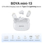 Boya Mini 2-Person Dual TX + RX 2.4GHz Wireless Condenser Microphone System Transmitter + Receiver with USB Type-C / Lightning Interface, 100m Max Operation Range, 3 Level AI Noise Reduction, 30Hrs Long Battery Life for Vlog Vlogging, Content Creation