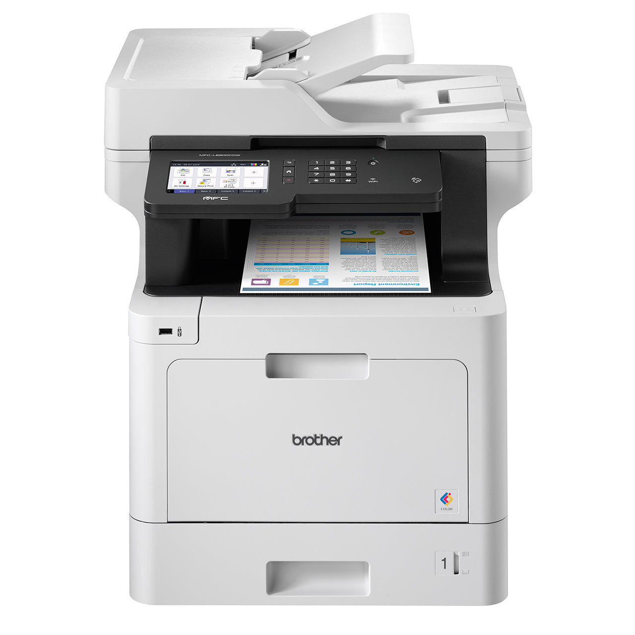 Brother MFC-L8900CDW All-in-One Colored Laser Printer with Print, Scan, Copy and Fax, Duplex Printing, 5" TFT Color LCD with Wireless Networking and NFC Card Reader for Business and Office Use