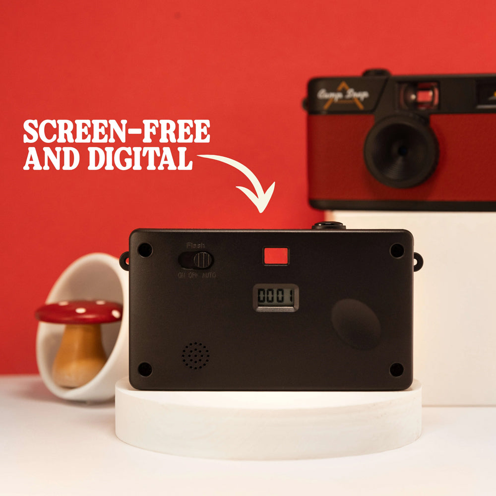 Camp Snap Version 103B Vintage Style Screen-Free Digital Camera Point & Shoot with 8MP Sensor, Rechargeable Battery 500 Max Shots per Single Charge, Internal 4GB MicroSD Card Slot Max 2000 Shots and LED Flash with Controls for Photography