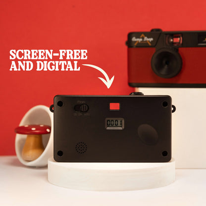 Camp Snap Version 103B Vintage Style Screen-Free Digital Camera Point & Shoot with 8MP Sensor, Rechargeable Battery 500 Max Shots per Single Charge, Internal 4GB MicroSD Card Slot Max 2000 Shots and LED Flash with Controls for Photography