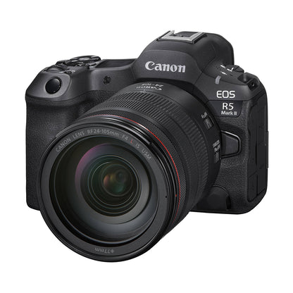 Canon EOS R5 Mark II Mirrorless Camera with 24-105mm Lens, 45MP Full Frame RF Mount Stacked BSI CMOS Sensor DIGIC X, WiFi 6 / 6E and Bluetooth, 3.2" Vari-Angle Touchscreen LCD, 8K 60 Raw/4K 60 SRAW/4K 120 10-Bit Video 30fps Pre-Continuous Shoot Mode