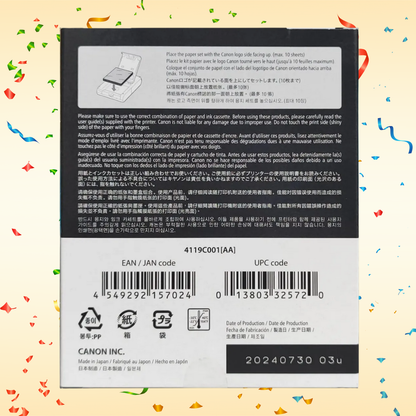 Canon XS-20L Color Ink & Label Set (20 Sheets) Sticker Photo Paper for SELPHY QX Series Printers