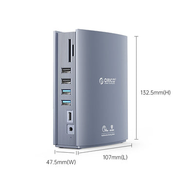 [CLEARANCE] ORICO USB 3.0 15-in-1 Multifunctional Docking Station with 10Gbps Type C Input, 4K 60Hz UHD, Support Apple M1, PD 100W, 5Gbps USB-C, USB-A 3.0, 480Mbps USB-A 2.0, 3.5mm AUX, 1000Mbps Ethernet, SD & TF Card Slot | CDH-15N