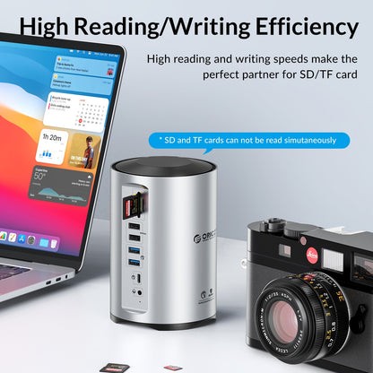 [CLEARANCE] ORICO 15 Port Multifunctional Docking Station with 5Gbps USB Type-C / USB-A 3.0 Input, 4K 60Hz UHD, PD 100W, Support Apple M1/M2, USB-A 2.0 480Mbps, 3.5mm AUX, 1000Mbps Ethernet, SD & TF Card Slots for PC Desktop Computer Laptop