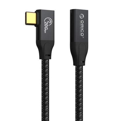 ORICO CLY32 (0.5m / 1m) USB Type C 3.2 Gen2 Right Angle Extension Cable with 20Gbps High-Speed Transmission Rate, PD 100W 4K 60Hz UHD Video, USB-C Male to USB-C Female, Aluminum Alloy for Smartphones, MacBook, Tablet, PC, Switch, Projector