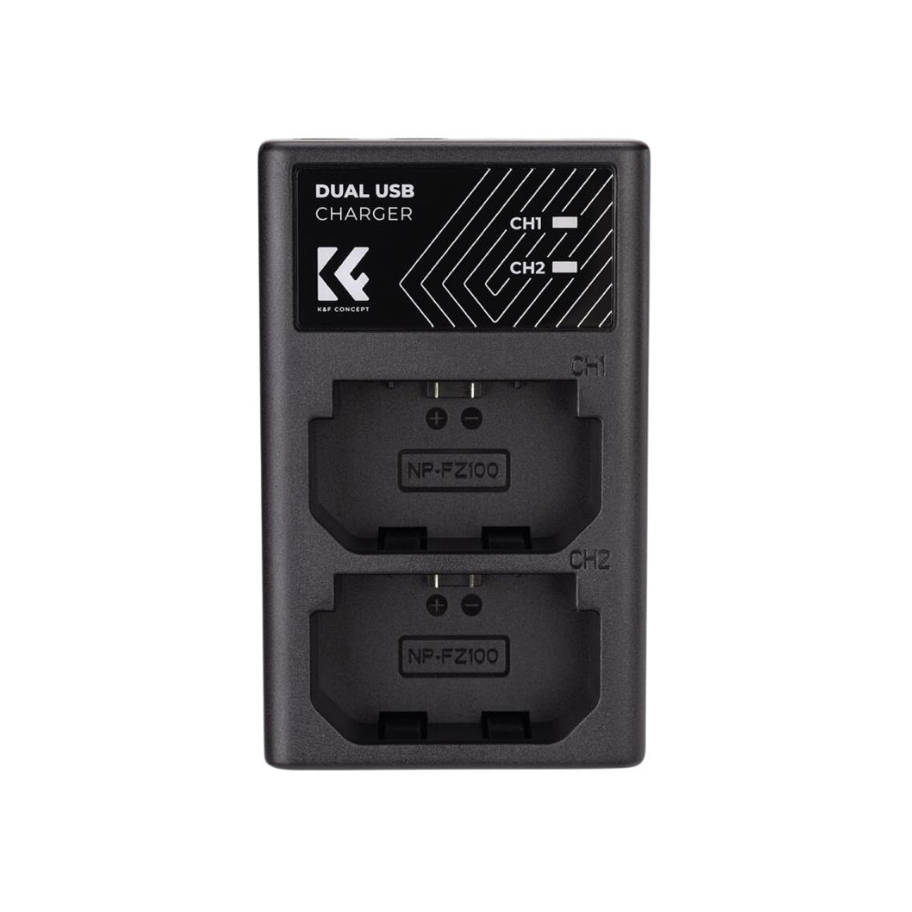 K&F CONCEPT NP-FZ100 Batería para cámara con puerto de carga directa tipo C  compatible con cámaras Sony A9 A7III A7RIII A7RIV A6600 ZV-E1 FX3, FX30 (2  baterías) - K&F Concept