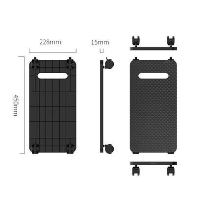 ORICO CPU PC Tower Case Holder Bracket Stand with Rotating Wheels, Flat Carbon Fiber Surface, Base Ventilation Hole for Computer Desktop System Units | CPB1