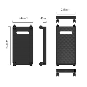 ORICO CPU PC Tower Case Holder Bracket Stand with Rotating Wheels, Low-profile Edged Surface, Base Ventilation Hole for Computer Desktop System Units | CPB2