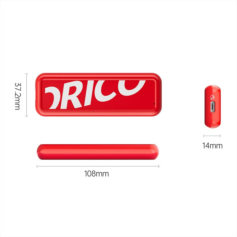 [CLEARANCE] ORICO CPM2C3 SATA to USB 3.1 Gen.1 M.2 SSD Enclosure Tool-Free with 0.3m Multi-Purpose Type C to Type C/USB-C to USB-A Cable, 6Gbps Fast Data Transfer Rate, 4TB Supported Capacity for Windows, macOS, Linux (Red)