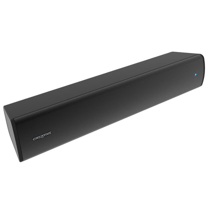 Creative Stage Air V2 20W Bluetooth 5.3 Compact Desktop Speaker Soundbar w/ Built-in Battery, 3.5mm AUX & USB-C to USB-A Cable Wired Audio Connection for Home Entertaiment, Gaming, Movie & Music Streaming, TV, PC, Computer, Display Monitor