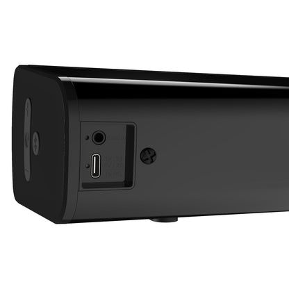 Creative Stage Air V2 20W Bluetooth 5.3 Compact Desktop Speaker Soundbar w/ Built-in Battery, 3.5mm AUX & USB-C to USB-A Cable Wired Audio Connection for Home Entertaiment, Gaming, Movie & Music Streaming, TV, PC, Computer, Display Monitor