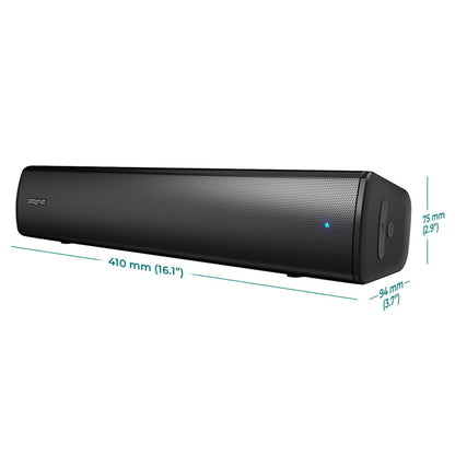 Creative Stage Air V2 20W Bluetooth 5.3 Compact Desktop Speaker Soundbar w/ Built-in Battery, 3.5mm AUX & USB-C to USB-A Cable Wired Audio Connection for Home Entertaiment, Gaming, Movie & Music Streaming, TV, PC, Computer, Display Monitor
