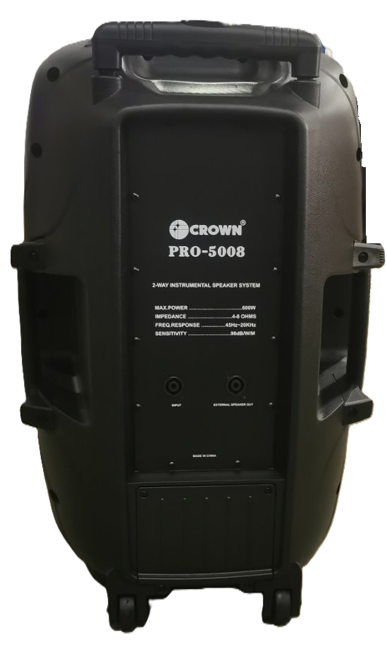 Crown 600W 15" 2-Way Baffle Passive Portable Trolley Speaker for Indoor and Outdoor Use | PRO-5008