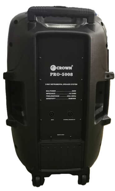 Crown 600W 15" 2-Way Baffle Passive Portable Trolley Speaker for Indoor and Outdoor Use | PRO-5008