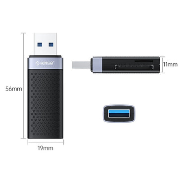 [CLEARANCE] ORICO 2-in-1 SD / microSD Card to USB 3.0 Card Reader Single Read with 5Gbps Fast Data Transfer Rate, microSD, MicroSDHC, MicroSDCX Slot for Smartphones, PC, Tablet, Laptop | CS2D-A3