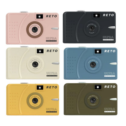 RETO Ultra Wide & Slim Film Camera with 22mm Ultra-Wide-Angle Lens, 135 35mm Film Format, Point and Shoot for Photography | Pastel Pink