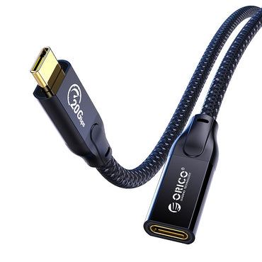 ORICO CY32 (0.5m / 1m) USB Type C 3.2 Gen2 Extension Cable with 20Gbps High-Speed Transmission Rate, PD 100W 4K 60Hz UHD Video, USB-C Male to USB-C Female, Aluminum Alloy for Smartphones, MacBook, Tablet, PC, Switch, Projector