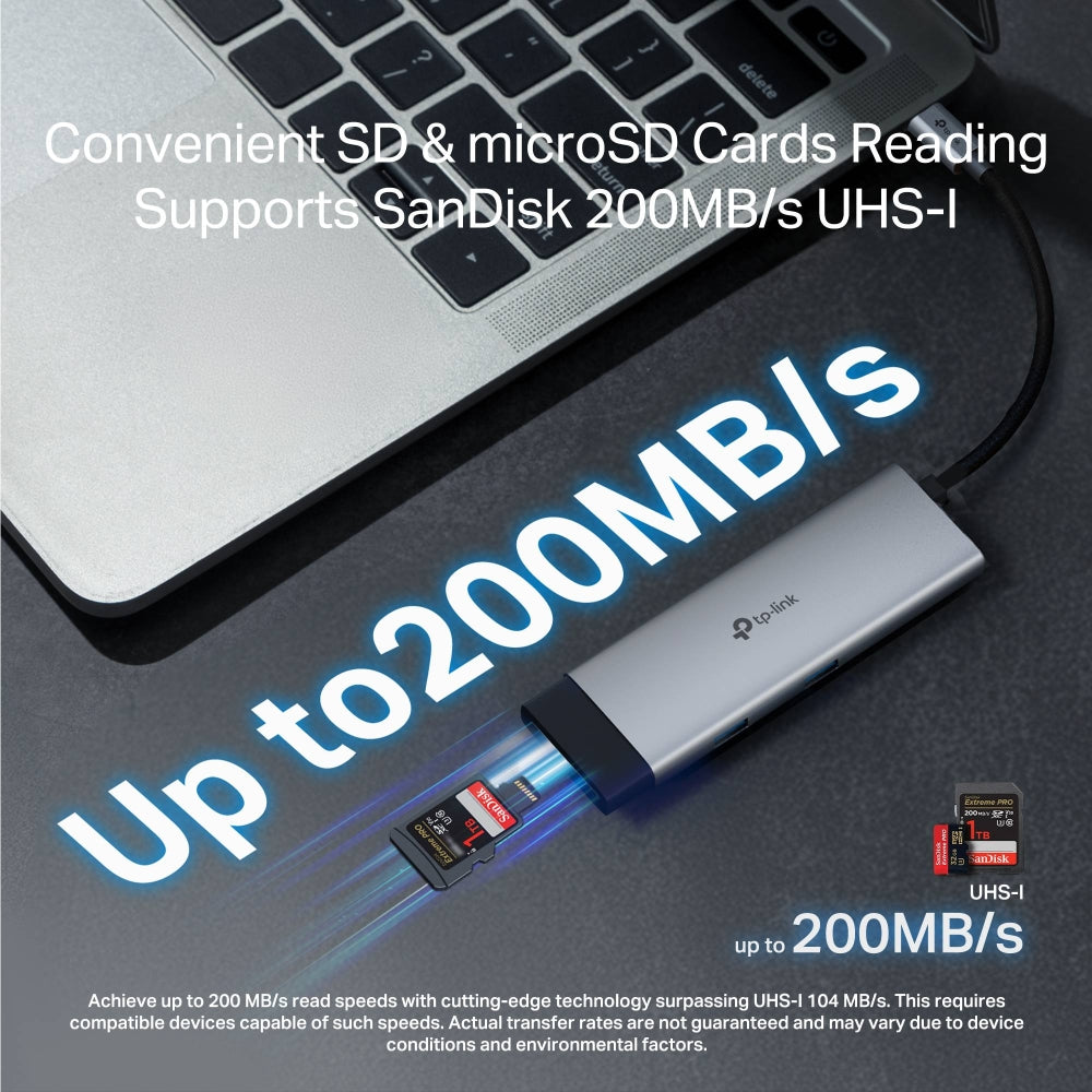 TP-Link UH9120C 9 in 1 Hub with 4K 60Hz HDMI, 2 USB-A 3.0, USB Type-C 3.0, PD100W Fast Charging, SD / TF 20MB/s Card Slots, RJ45 1Gbps Ethernet Ports, 5Gbps SuperSpeed Data Transfer, Multicompatible Plug & Play for PC Desktop Laptop